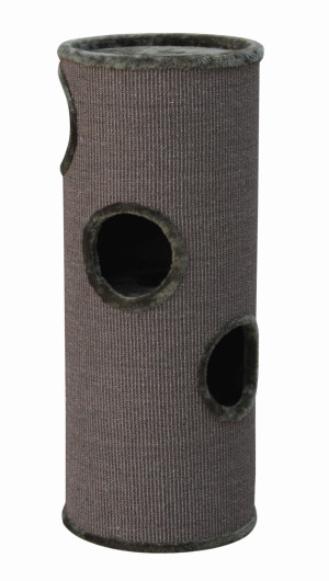 Kratztonne "DASHA 3" für Kratzbäume, Grundfläche: ca. 38 cm, Höhe: ca. 98 cm, Plüschfarbe: Dunkelgrau