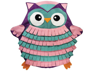 Katzenspielzeug Schnüffelmatte "Owl", Fleece (100% Polyester), rutschfest, viele Versteckmöglichkeiten für das Futter, 53x55 cm
