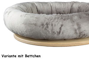 Liegeplatte rund 50 cm mit Premium-Klettbettchen für Kratzbäume, Liegeplatte 20/18 mm stark, 50 cm Durchmesser, Birke oder Buche-Multiplex