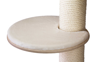 Trittstufe 50 cm mit Premium-Klettkissen für Kratzbäume, Liegeplatte 18/20 mm stark, 50 cm Durchmesser, Birke oder Buche-Multiplex