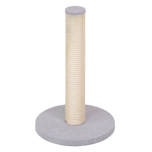Q-Kratzstange für Kratzbäume, 48 cm Bodenplatte, 12 cm Premium-Sisalstamm mit 10 mm Sisalseil, 59 cm hoch, Scheibe als Abschluss