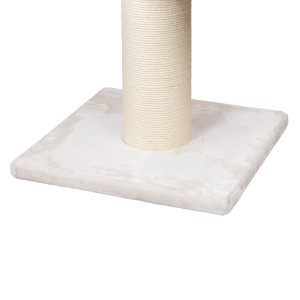 Kratzbaum Jumbo Bodenplatte (eckig), 58x58 cm, 4 cm Dicke, mit zentrischer Bohrung, Plüschfarbe Creme oder Silbergrau