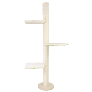 Woody-Deckenspanner mit Eckliegemulden, Deckenhöhe wählbar 230-300 cm, 15 cm Premium-Sisalstämme mit 10 mm Sisalseil, 3 Liegeplätze (Eckliegemulde)
