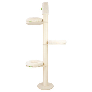 Woody-Deckenspanner mit 45 cm Ohrplatten + Bettchen, Deckenhöhe wählbar 230-300 cm, 15 cm Premium-Sisalstämme mit 10 mm Sisalseil