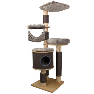 Premium-Kratzbaum Simba 180 cm, Höhe: 180 cm, Platten: Birke oder Buche (18/30 cm Dicke), Holzoberfläche: naturbelassen, lackiert oder geölt