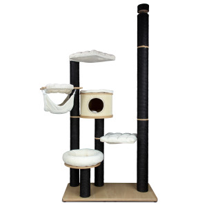 Premium-Kratzbaum Maxi 240-280 cm, Höhe: 240-280 cm, Platten: Birke oder Buche (18/30 mm Dicke), Holzoberfläche: naturbelassen, lackiert oder geölt