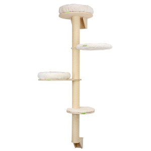 Woody-Wandkratzbaum "Cody", Gesamthöhe inkl. Bettchen 210 cm, 12 cm Sisalstämme (45 cm Länge, Premium- oder Standard-Sisalstämme), 4 Liegeebenen