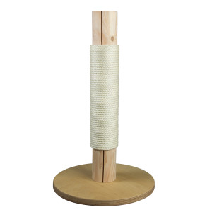 Designer-Kratzstange für Kratzbäume, Gesamthöhe 83-85,5 cm (ohne/mit Gummifüße), Bodenplatte: 50 cm, Birke oder Buche (30 mm Dicke), Made in Germany!