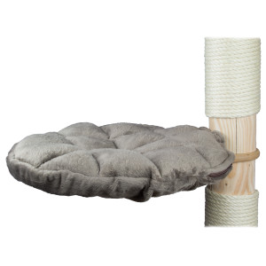 Katzen Liegemulde 50 cm mit Premium-Bezug, Gestell 20/18 mm stark, 50 cm Durchmesser (64 cm Länge Gestell), Birke oder Buche-Multiplex