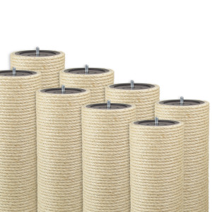 15 cm Deluxe-Endstamm mit Stehbolzen und 8 mm Sisalseil, 15 cm Durchmesser inkl. Sisalseil, Sisalseildicke: 8 mm, Sisalfarben: Natur, Made in Germany!