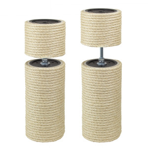 12 cm Deluxe-Deckenspanner für Kratzbäume, 12 cm Durchmesser, Spannbereich: 35-85 cm, Sisalseildicke: 8 mm, Anschlussgewinde: 8 mm (M8) und 10 mm (M10)