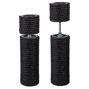 9 cm Premium-Deckenspanner (Schwarz) für Kratzbäume, ca. 9 cm Durchmesser*, Spannbereich: 35-85 cm, Sisalseildicke: 6-12 mm, Sisalfarbe: Schwarz