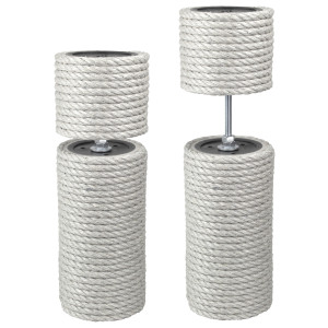 12 cm Premium-Deckenspanner (Sandgrau) für Kratzbäume, ca. 12 cm Durchmesser*, Spannbereich: 35-85 cm, Sisalseildicke: 6-12 mm, Sisalfarbe: Sandgrau