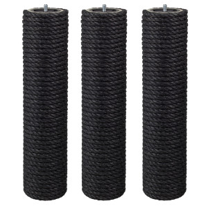 9 cm PREMIUM-Endstamm mit Stehbolzen (Schwarz), ca. 9 cm Durchmesser*, Sisalseildicke: 6-12 mm, Sisalfarbe: Schwarz, Stammlänge: 10-90 cm
