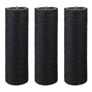 12 cm PREMIUM-Endstamm mit Stehbolzen (Schwarz), ca. 12 cm Durchmesser*, Sisalseildicke: 6-12 mm, Sisalfarbe: Schwarz, Stammlänge: 10-100 cm