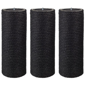 15 cm PREMIUM-Endstamm mit Stehbolzen (Schwarz), ca. 15 cm Durchmesser*, Sisalseildicke: 6-12 mm, Sisalfarbe: Schwarz, Stammlänge: 12-119 cm