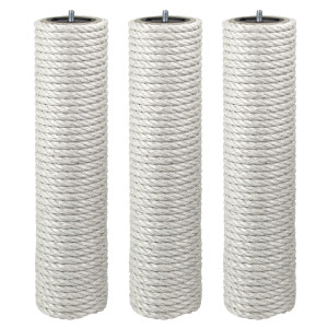 9 cm PREMIUM-Endstamm mit Stehbolzen (Sandgrau), ca. 9 cm Durchmesser*, Sisalseildicke: 6-12 mm, Sisalfarbe: Sandgrau, Stammlänge: 10-90 cm