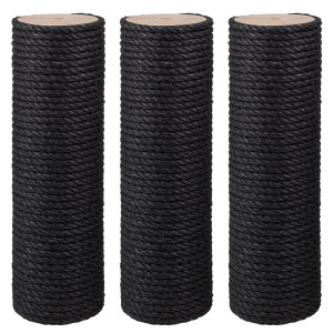 12 cm Premium-Vollholz-Sisalstamm (Holzkern 10 cm) (Schwarz), ca. 12 cm Durchmesser* (bei 10 mm Sisalseil), Sisalseildicke: 6-16 mm, Made in Germany!