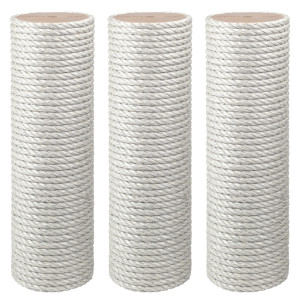 16 cm Premium-Vollholz-Sisalstamm (Holzkern 14 cm) (Sandgrau), ca. 16 cm Durchmesser* (bei 10 mm Sisalseil), Sisalseildicke: 6-16 mm, Made in Germany!