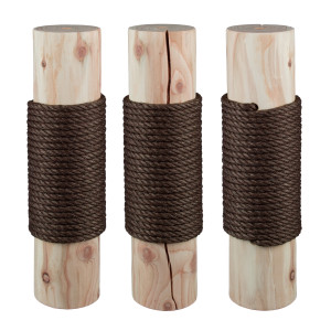 16 cm Designer-Vollholz-Sisalstamm (Holzkern 14 cm) (Braun), ca. 16 cm Durchmesser* (bei 10 mm Sisalseil), Sisalseildicke: 6-16 mm, Sisalfarbe: Braun