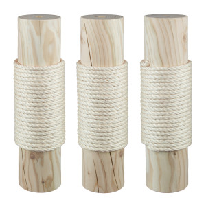 14 cm Designer-Vollholz-Sisalstamm (Holzkern 12 cm) (Natur), ca. 14 cm Durchmesser* (bei 10 mm Sisalseil), Sisalseildicke: 6-16 mm, Sisalfarbe: Natur
