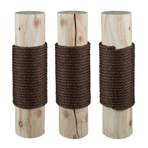 12 cm Designer-Vollholz-Sisalstamm (Holzkern 10 cm) (Braun), ca. 12 cm Durchmesser* (bei 10 mm Sisalseil), Sisalseildicke: 6-16 mm, Sisalfarbe: Braun