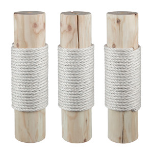 16 cm Designer-Vollholz-Sisalstamm (Holzkern 14 cm) (Sandgrau), ca. 16 cm Durchmesser* (bei 10 mm Sisalseil), Sisalseildicke: 6-16 mm, Made in Germany!