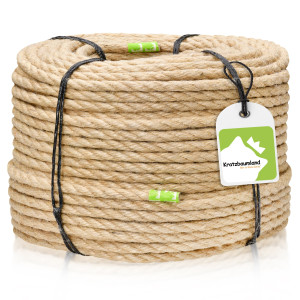 Premium-Jute-Seil 6-10 mm für Kratzbäume, Länge wählbar, 6 mm: 3 Litzen, 8-10 mm: 4 Litzen, Farbe: Natur, natürlich sonnengetrocknet, nicht geölt