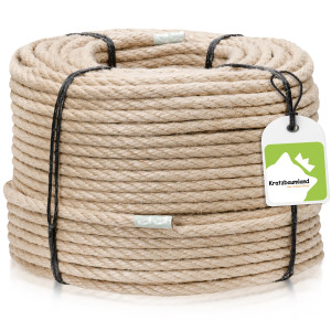 Premium-Outdoor-Sisalseil 6-16 mm für Kratzbäume, Länge wählbar, 6 mm: 3 Litzen, 8-16 mm: 4 Litzen, Farbe: Natur (ähnlich wie Hanf)