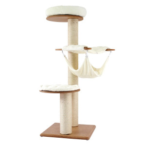 Premium-Kratzbaum Simon 150 cm, Höhe: 150 cm, Platten: Birke oder Buche (18/30 mm Dicke), Holzoberfläche: naturbelassen, lackiert oder geölt