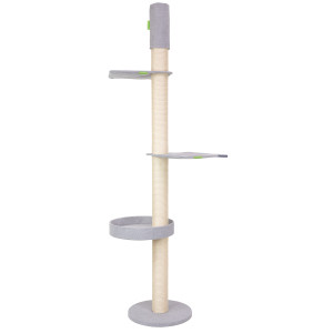 Designer-Deckenspanner Q55-Plus, Deckenhöhe wählbar 235-295 cm, 12 cm Premium-Sisalstämme mit 10 mm Sisalseil