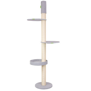 Designer-Deckenspanner Q66-Plus, Deckenhöhe wählbar 235-295 cm, 12 cm Premium-Sisalstämme mit 10 mm Sisalseil