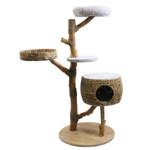 Nobby Kratzbaum "ARBO", Grundfläche: ca. 70x70 cm, Höhe: ca. 150 cm, Sisalstämme: 8-11 cm Durchmesser, Plüschfarbe: Creme
