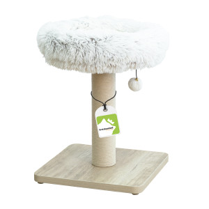 Kratzbaum Mini S, 9 cm Kratzstamm aus hochwertigem Paper-Rope in Natur, Bequeme Liegeplattform für entspannte Beobachtungsmomente