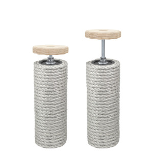 9 cm Premium-Deckenspanner (Sandgrau) für Kratzbäume, ca. 9 cm Durchmesser*, Spannbereich: 35-90 cm, Sisalseildicke: 6-12 mm, Sisalfarbe: Sandgrau