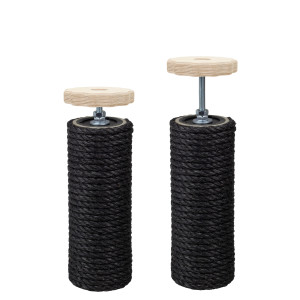 9 cm Premium-Deckenspanner (Schwarz) für Kratzbäume, ca. 9 cm Durchmesser*, Spannbereich: 35-90 cm, Sisalseildicke: 6-12 mm, Sisalfarbe: Schwarz