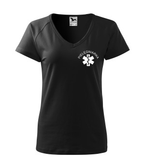 Koszulka V-neck Damska Pielęgniarka 180g - Dream - Czarny L