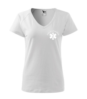 Koszulka V-neck Damska Pielęgniarka 180g - Dream - Biały L