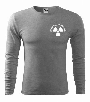 Koszulka Długi Rękaw Męska Elektroradiolog 180g - Fit-T LS Stalowy L