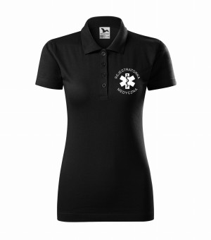 Koszulka Polo Damska Rejestratorka Medyczna 180g - Single J. Czarna L