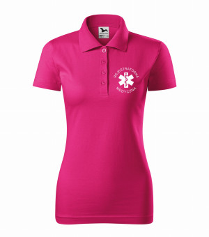 Koszulka Polo Damska Rejestratorka Medyczna 180g - Single J. Czerwień Purpurowa L
