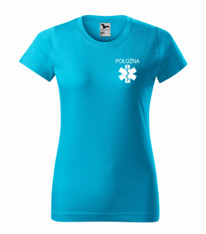 Koszulka Damska Położna 160g - Basic Turkus 2XL
