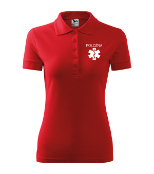 Koszulka Polo Damska Położna 200g - Pique Czerwony XL