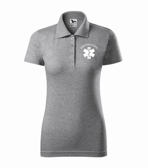 Koszulka Polo Damska Sanitariuszka 180g - Single J. Ciemnoszary Melanż 2XL