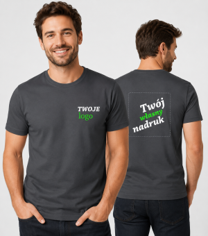 Koszulka Męska T-shirt z Własnym Nadrukiem 160g – Exclusive