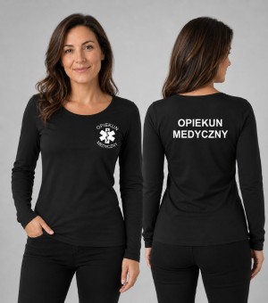 Koszulka Długi Rękaw Damska Opiekun Medyczny 180g - Slim