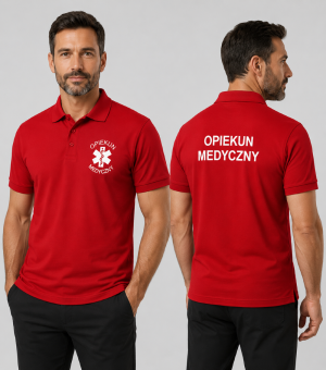 Koszulka Polo Męska Opiekun Medyczny 180g - Single J.