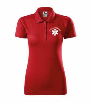 Koszulka Polo Damska Pielęgniarka 180g - Single J. - Czerwony M