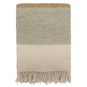 Wełniany Pled Høie of Scandinavia Rimo 125x170 Gronn antyalergiczny, Certyfikat Woolmark