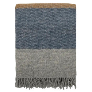 Wełniany Pled Høie of Scandinavia Rimo 125x170 Bla antyalergiczny, Certyfikat Woolmark